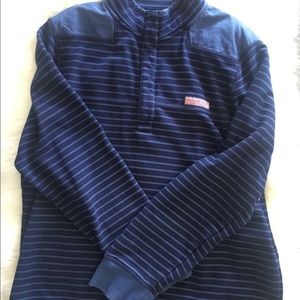 EUC Men’s L Vineyard Vines Shep & Ian Snap Up Blue Stripe Sweatshirt